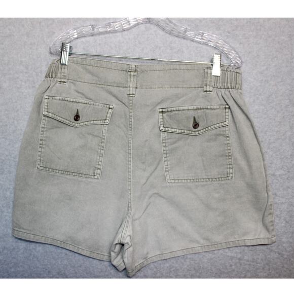 Old Navy Green  Paperbag Cotton High Rise Shorts Size Large - Picture 7 of 7